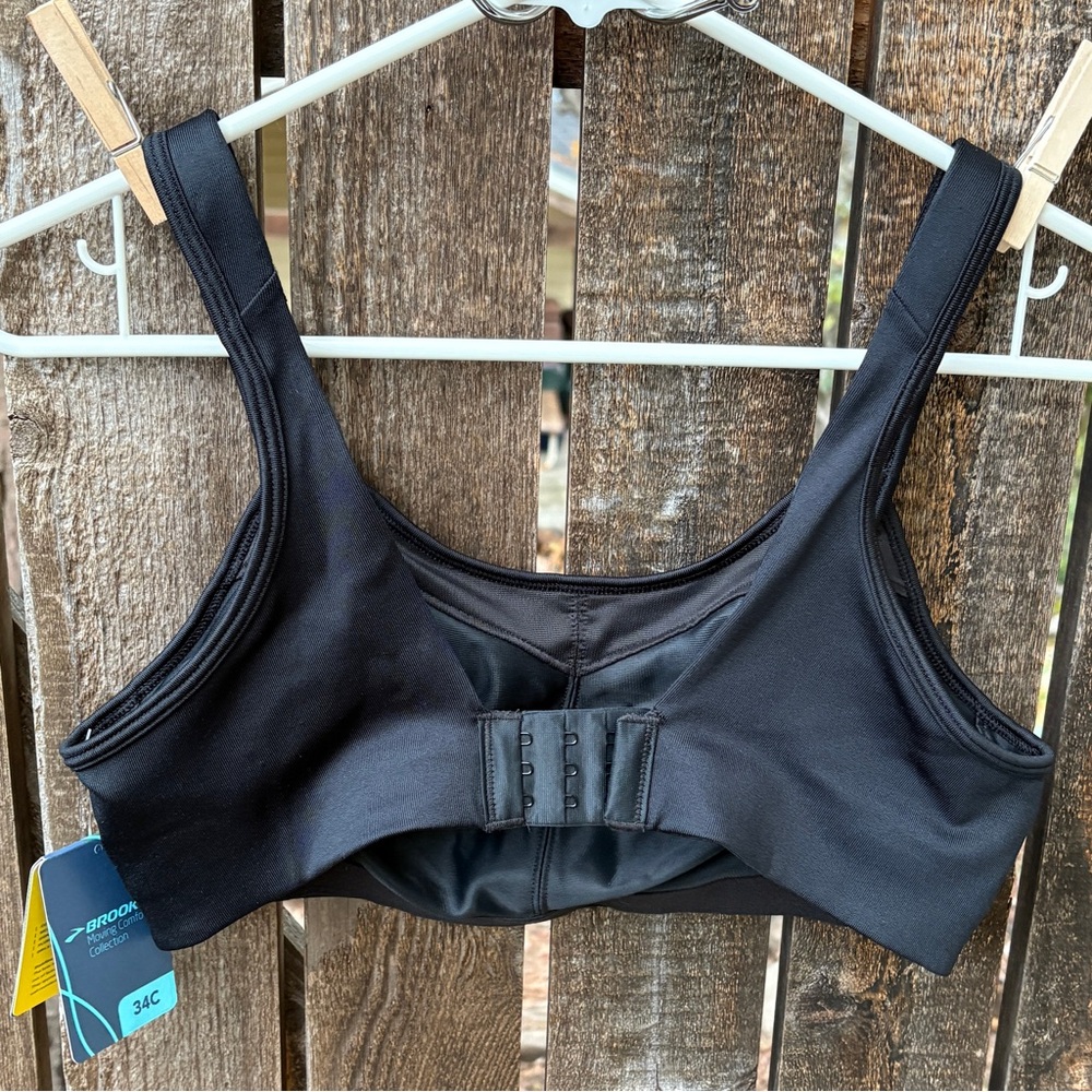 Brooks Moving Comfort Fiona Sports Bra NWT In Black Sz 34C - Picture 7 of 13
